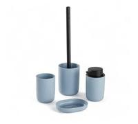 Ensemble de 4 accessoires de SDB - TODAY - UTILITY - Gobelet, distributeur savon, brosse WC - Blue