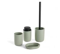Ensemble de 4 accessoires de SDB - TODAY - UTILITY - Gobelet, distributeur savon, brosse WC - Green