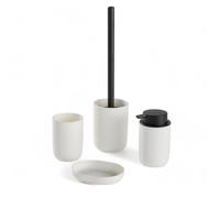 Ensemble de 4 accessoires de SDB - TODAY - UTILITY - Gobelet, distributeur savon, brosse WC - White