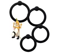 Ensemble De 4 Anneaux en Silicone Noir, DifféRentes Tailles Utilisent Tous Les Niveaux De Fitness EntraîNement Intensité De l'exercice, Cadeau pour Les Couples - K2