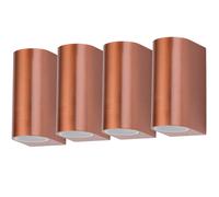 Ensemble de 4 appliques murales aluminium spots orientables vers le bas façades éclairant des lampes d'extérieur