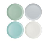 Ensemble de 4 assiettes à dîner en mélamine KitchenCraft, assiettes multicolores de la collection Colourworks Design, assiette d'accompagnement, 23 cm, 1 ensemble