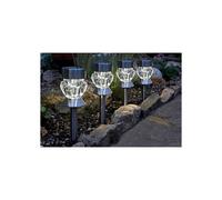 Ensemble de 4 balises solaires en verre cristal - JARDIN INTELLIGENT