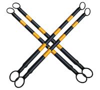 Ensemble de 4 barrières de signalisation réglables avec cônes de signalisation rétractables, de 119 à 198 cm (47 à 78 Pouces), Jaunes et Noires, avec Bandes réfléchissantes pour Une sécurité