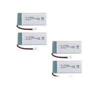 Ensemble de 4 Batteries LiPo Rechargeables 3.7V 1200mAh Compatibles avec Les Drones RC Syma X5SC X5SW Temps de Vol Prolongé 15 Min Légères, Argent
