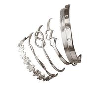 Ensemble de 4 bracelets méchants géométriques créatifs pêche pour agiter, A, Alliage d'aluminium, Pas de gemme