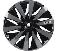 Ensemble De 4 Cache-Caps 13" Pouces Couvre-Roue Auto Lazio SPC1391BKGR Noir Gri