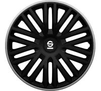 Ensemble De 4 Cache-Roue 14" Noir Gris Bergamo SPC1485BKGR SP