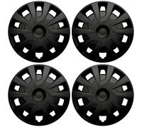 Ensemble de 4 cache-roues Premium 15 pouces bombés en noir mat compatibles avec camping-car, fourgon, camionnette, ensemble de 4 cache-roues bombés, enjoliveurs, couvercles de roue, couvre-enjoliveurs