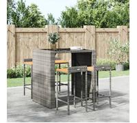 Ensemble de 4 chaises de bar/ Tabourets de bar - UU - gris résine tressée et bois d'acacia 40 x 44 x 86cm VIDAXL9901347