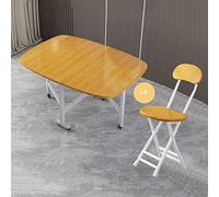 Ensemble de 4 chaises de cuisine pliantes avec roulettes à 360° - Table de salle à manger mobile - Design papillon - Compact - 100 x 60 cm - Parfait pour les petits espaces - Jaune