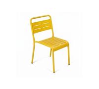 Ensemble de 4 chaises de jardin empilables jaunes BERGAME