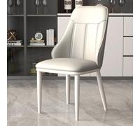 Ensemble de 4 chaises de salle à manger de luxe légères, fauteuils de cuisine rembourrés à haute résilience avec dossier et pattes en métal, parfait pour une salle à manger, une chambre ou un usage