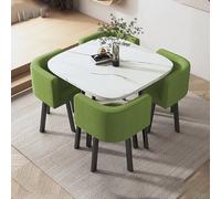 Ensemble de 4 chaises de salle à manger et de bureau carrées simples pour intérieur ou extérieur, utilisation professionnelle, pour balcon, salon