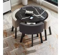 Ensemble de 4 chaises de table rondes de cuisine, ensemble de table de salle à manger, table basse et chaise combinaison balcon salon table à manger, pour café, thé au lait, salon (taille : styleM)