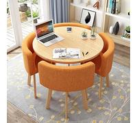 Ensemble de 4 chaises et table de salle à manger rondes compactes et peu encombrantes, hauteur 31.5in / 80 cm, pour la maison, le salon, le balcon, le café, la réception de bureau, la salle de pause