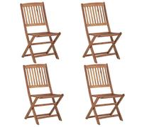 Ensemble De 4 Chaises Pliantes Empilables En Bois D'acacia Massif Pour Salle À Manger