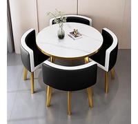 Ensemble de 4 chaises rondes de 5 pièces pour table et salle à manger, table de conférence ronde, 80 x 75 cm, idéal pour les petits espaces