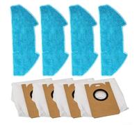 Ensemble de 4 chiffons et sacs à poussière, pièces de rechange en microfibre, flux d'air sans obstruction avec joint solide, installation pour le nettoyage