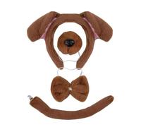 Ensemble de 4 costumes pour chiot - Kit de cosplay pour chiot - Nœud papillon réglable - Confortable - Queue d'animal douce - Accessoires de cosplay