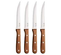 Ensemble de 4 couteaux pour la viande-en acier inoxydable-Feuille avec finition Matt-Feuille 12,5cm-ACACIA Handle en bois-saillant pour le barbecue