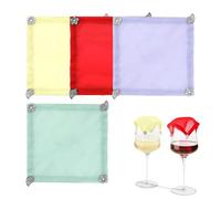 Ensemble de 4 couvertures en verre à vin extérieur pondérées | Couvrettes de tasse de boisson en tissu respirant avec charme décoratif pour les pique-niques, le barbecue, le mariage, le dîner de vacan