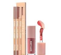 Ensemble de 4 crayons à lèvres et rouges à lèvres, ensemble combiné pour des lèvres hautement pigmentées, crayon à lèvres longue tenue, rouge à lèvres liquide repulpant et hydratant (C#SET 1+104)