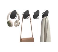 Ensemble de 4 crochets pour manteaux ONGMICS HOME Crochets pour manteaux et serviettes en acier pour mur Support jusqu'à 5 kg par crochet Design en forme d'œuf Salon Chambre Entrée Noir encre