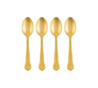 Ensemble de 4 cuillères à café en acier, ligne or pur - couverts dorés édition l