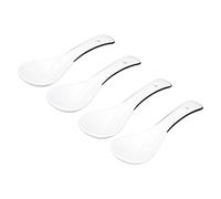 Ensemble de 4 cuillères en céramique blanches élégantes et durables, vaisselle de cuisine pour dessert, café, cuillère à glace, bouillie, apéritif, soupe, riz, légumes, céréales,