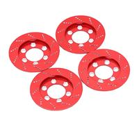 Ensemble de 4 étriers de frein RC, disque de frein en alliage d’aluminium pour roue de 1,9 pouce, adaptateur de roue de simulation compatible avec les véhicules télécommandés à (Rouge)