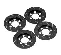 Ensemble de 4 étriers de frein RC, disque de frein en alliage d’aluminium pour roue de 1,9 pouce, adaptateur de roue de simulation compatible avec les véhicules télécommandés à (Noire)