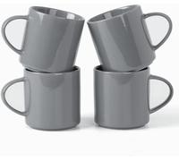 Ensemble De 4 Grandes Tasses à Café En Grès De 35 vec Anse - Parfaites Pour Le Latte, Le Cappuccino, Le Thé Et Plus Encore - Compatibles Dark Grey Mug Set - 4PCS