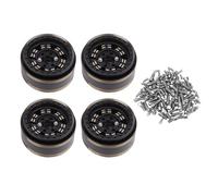 Ensemble de 4 jantes Beadlock en laiton durable de qualité supérieure de 1,9 pouce avec moyeu en métal amélioré, pour accessoires de voitures miniatures à l'échelle 1/10