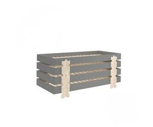 Ensemble de 4 Lits Empilables Modulo Puzzle Gris 90x200 cm - Design Pratique et Moderne