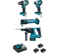 Pack 4 outils 18V (DDF484 + DTD154 + DHR243 + DTM51) + 3 batteries 5 Ah + chargeur + coffret MAKPAC - MAKITA - DLX4109TJ