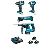 Pack 4 outils 18V (DDF484 + DTD154 + DHR243 + DTM51) + 3 batteries 5 Ah + chargeur + coffret MAKPAC - MAKITA - DLX4109TJ