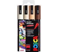 Ensemble De 4 Marqueurs De Peinture Uni Posca PC-5M Dans Un Étui En Plastique