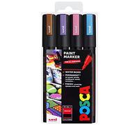 Ensemble de 4 marqueurs Posca - PC-5M dans pochette plastique - Couleurs métallisées