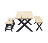 Ensemble de 4 meubles de camping miniatures à l'échelle 1/12 avec long tabouret de table pour maisons de poupées, scène de camping, table de maisons de poupées miniatures