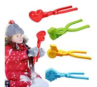 Ensemble de 4 Moules à Boules de Neige en Forme de Canard, Cœur d'amour, Pingouin, avec Poignée, Outil de Fabrication de Boules de Neige pour Enfants et Adultes, Jouets d'hiver en Extérieur