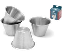 Ensemble De 4 Moules À Crème Caramel En Acier Inoxydable De 8 Cm