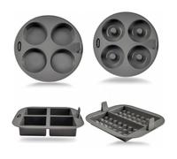 Ensemble de 4 moules en silicone pour friteuse à air - Accessoires réutilisables pour air fryer : cupcakes, donuts, brownies & gaufres - Sans BPA, antiadhésifs, compatibles four & lave-vaisselle