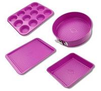 Ensemble de 4 moules - FACKELMANN - Tasty Pâtisserie - 23 à 38 cm - Fuchsia
