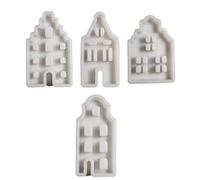 Ensemble De 4 Moules Multifonctionnels Faits À La Main À Bougies D'artisanat En Forme Maison En Résine Époxy Pour La Décoration Table Fournitures D'atelier Artisanal