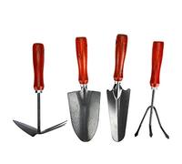 Ensemble de 4 Outils de Jardinage Comprenant Une Pelle et Un râteau épais, Ainsi Que des Accessoires pour la Plantation de Fleurs.