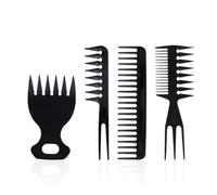 Ensemble De 4 Peignes De Coiffure Pour Hommes, Peigne De Coiffage Antistatique À Dents Larges, Unisexe, Adapté Aux Salons Et À La Maison.