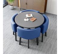 Ensemble de 4 petites tables de salle à manger rondes avec 4 chaises. Parfait pour la cuisine, le salon, le bureau ou le balcon. Meuble élégant pour salle à manger et café