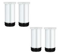 Ensemble de 4 pièces en acier inoxydable for meubles de cuisine : table en métal de 45 cm (17,7 pouces) et pieds de placard ronds de hauteur réglable de 0 à 15 mm. Style élégant.(15Cm(5.9In))