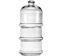 Pasabahce – Set Pâtisserie Basic 3 récipients empilables en verre transparent avec dôme, 12x26 cm
